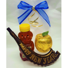 Shofar , Apple (Kosher Chocolate) and Honey Gift for Rosh Hashanah